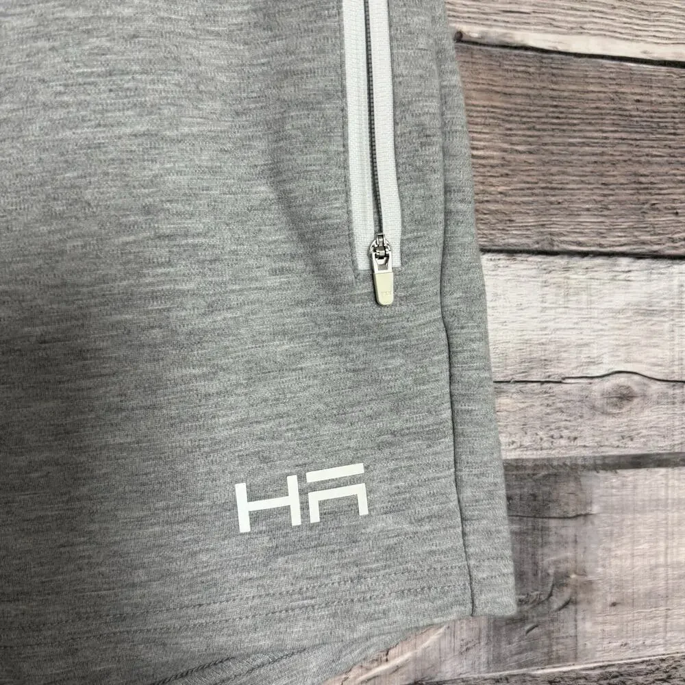 Helsinki Athletica Men XL Heather Gray Active Wear Shorts Zip Pocket
